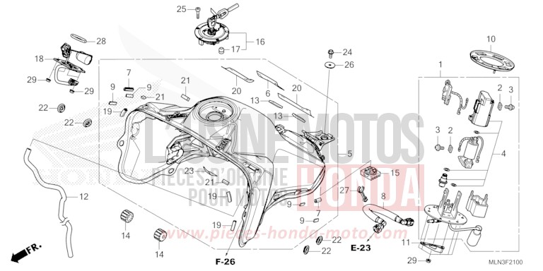 RESERVOIR A CARBURANT/POMPE A CARBURANT (1) de Africa Twin PEARL GLARE WHITE (NHB53H) 2024